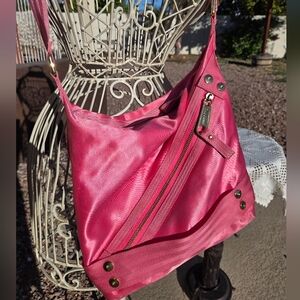 Y2K Pink Satin Juicy Couture Large Shoulder Bag